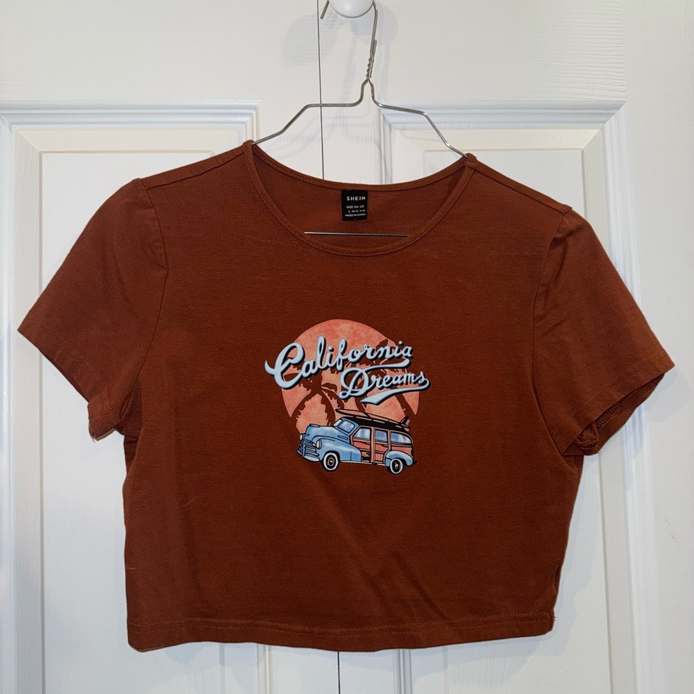 Brown California Dreams Crop Top